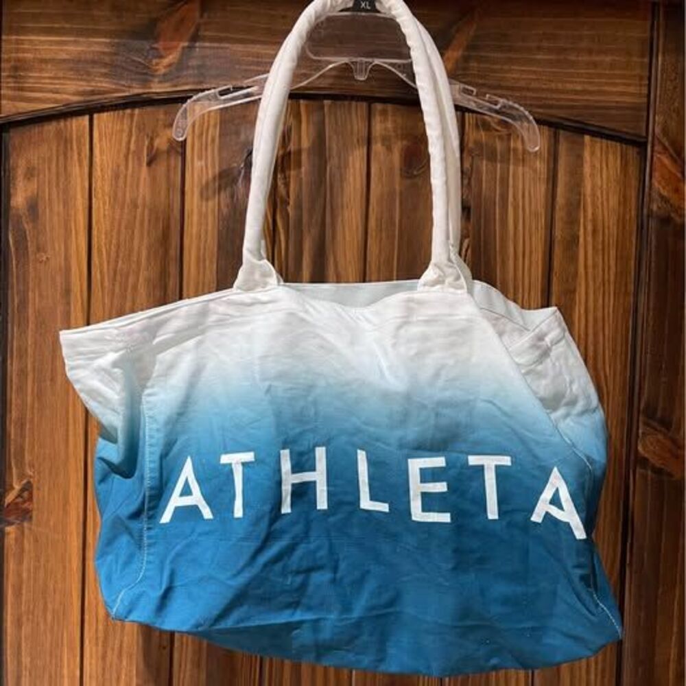 Athleta Canvas Tote Bag Blue Fade Tote